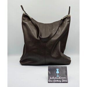 Andrew Marc New York Women's Brown Leather Hobo Shoulder Bag Size Large 2714